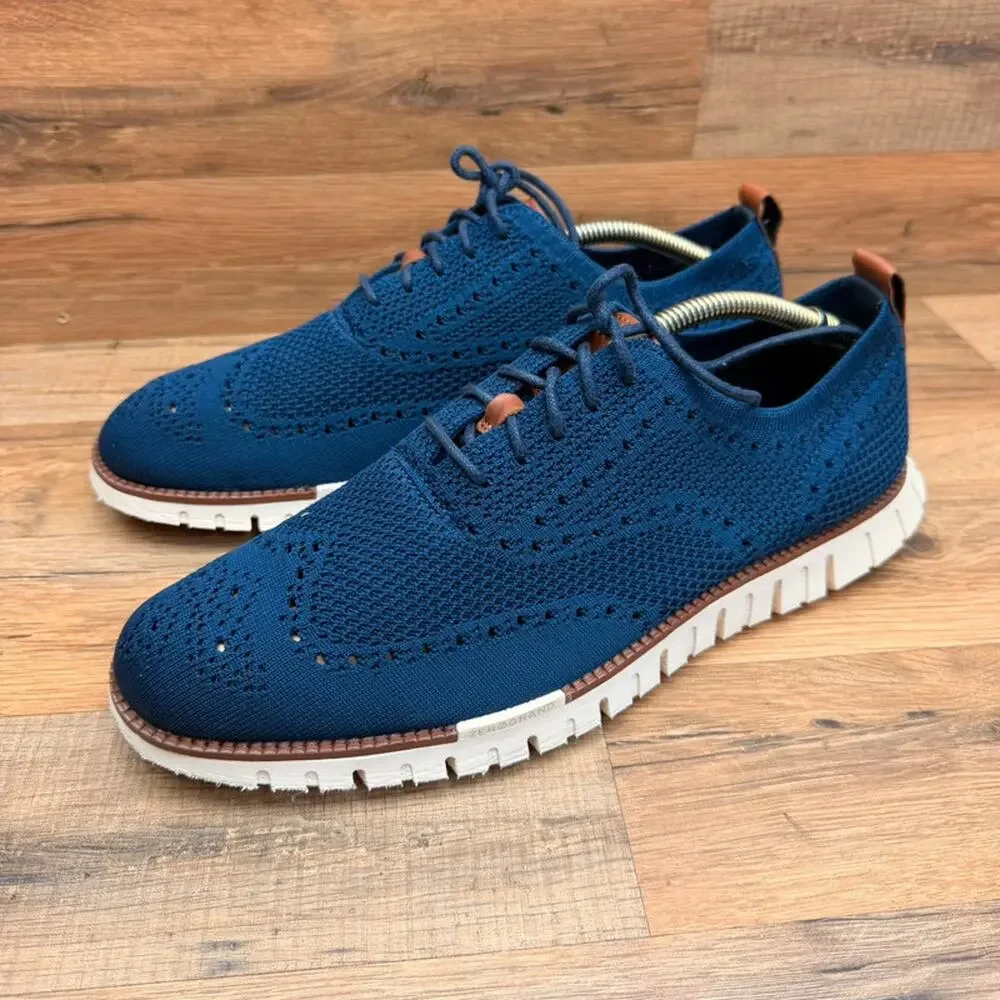 Cole Haan Stitchlite Wingtip Oxford Mens Size 12M Shoes Blue White Dress Sneak